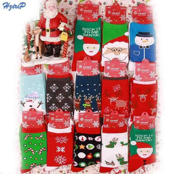 Planet Gates Women's Snowflake Deer Printed Cotton Casual Socks Ladies Female Girl Men 2017 Christmas Gift Hosiery
