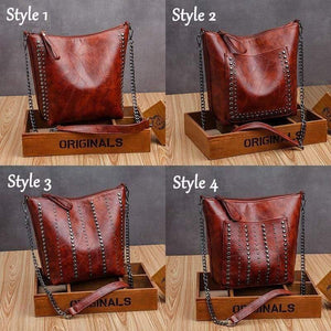 Women's Soft Leather Handbag High Quality Rivet Women Shoulder Bag Shopper Tote Bucket Bag