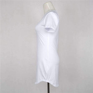 Planet Gates Women's Tops Long Style T shirt Causal Loose Split Solid Woment Tops Summer Ladies Girls T-shirt Tee Women