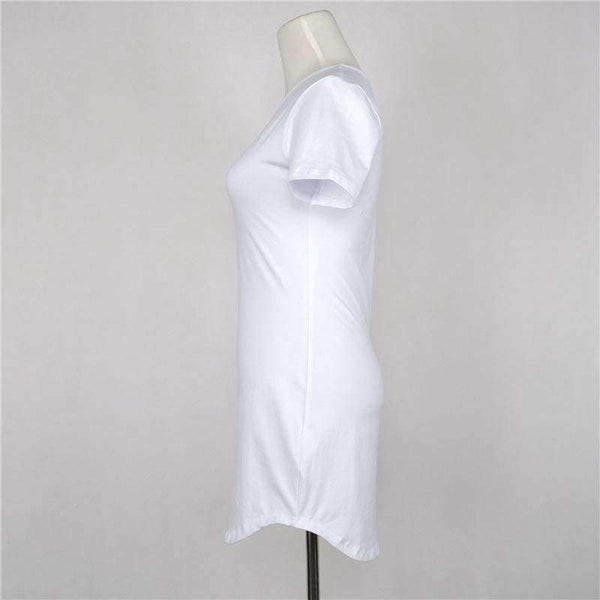 Planet Gates Women's Tops Long Style T shirt Causal Loose Split Solid Woment Tops Summer Ladies Girls T-shirt Tee Women