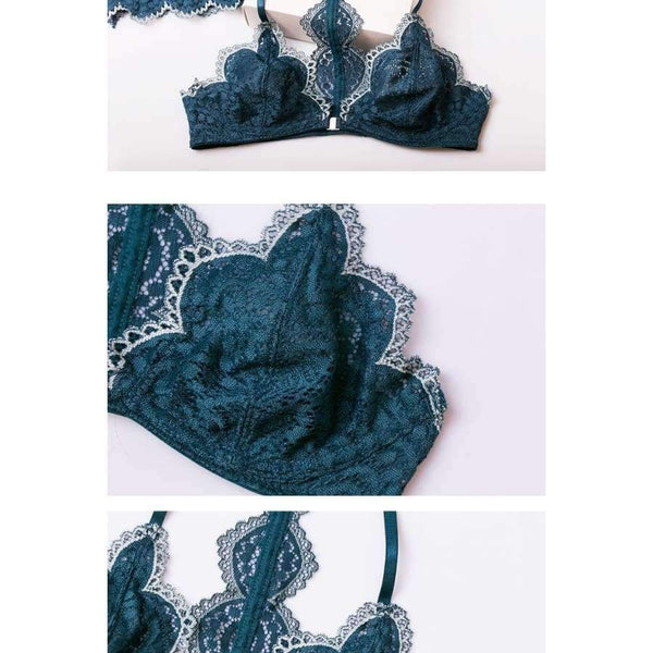 Planet Gates Women's underwear 2018 Women Sexy Lace Lingerie set Front Closure brassiere Fashion Women thin bralette lounge bra set