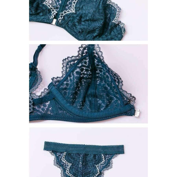 Planet Gates Women's underwear 2018 Women Sexy Lace Lingerie set Front Closure brassiere Fashion Women thin bralette lounge bra set