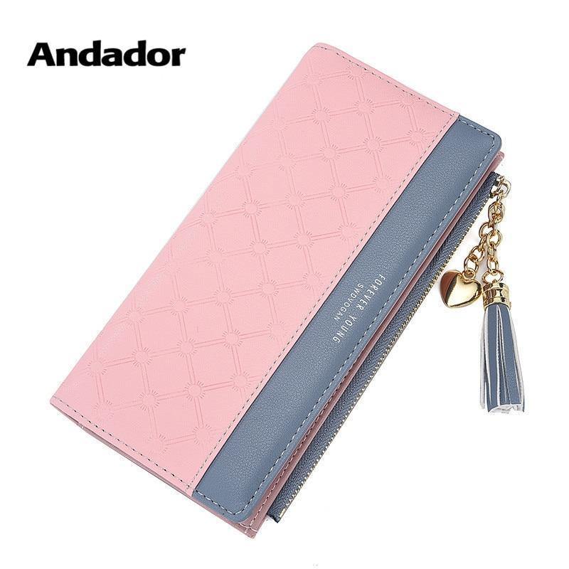 Planet Gates Women's Wallet Ladies Leather PU Purses Hasp Clutch Long Zipper Phone Holder  Female Wallets Tassel Coin Pocket Card Money