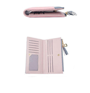 Planet Gates Women's Wallet Ladies Leather PU Purses Hasp Clutch Long Zipper Phone Holder  Female Wallets Tassel Coin Pocket Card Money