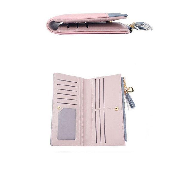 Planet Gates Women's Wallet Ladies Leather PU Purses Hasp Clutch Long Zipper Phone Holder  Female Wallets Tassel Coin Pocket Card Money