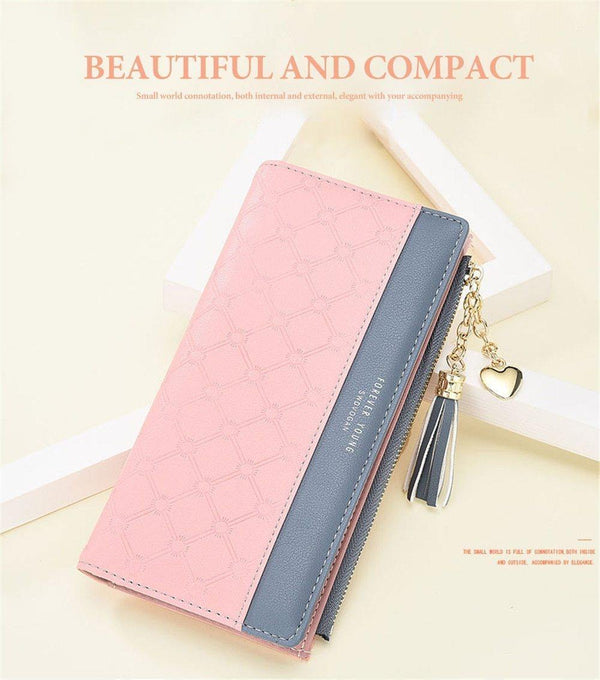 Planet Gates Women's Wallet Ladies Leather PU Purses Hasp Clutch Long Zipper Phone Holder  Female Wallets Tassel Coin Pocket Card Money