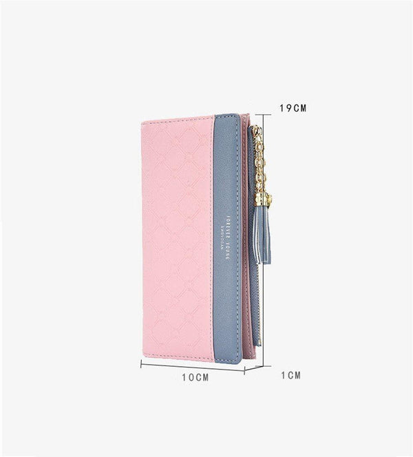 Planet Gates Women's Wallet Ladies Leather PU Purses Hasp Clutch Long Zipper Phone Holder  Female Wallets Tassel Coin Pocket Card Money