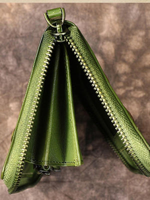 Planet Gates Women's wallet Retro flowers female long zipper wallets real genuine leather handbag card holder coins purses phone bag