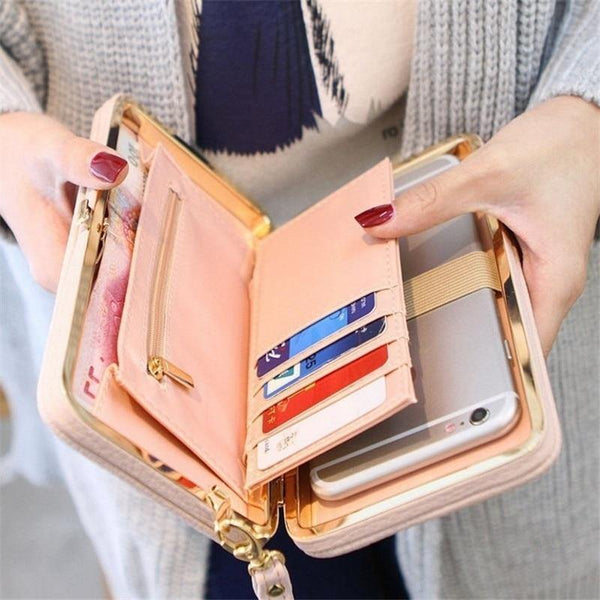 Planet Gates Women's Wallet Snap Coin Purse Phone Bag Bow Multi-card Bit Card Holder Purse Women Luxury  Billetera Mujer
