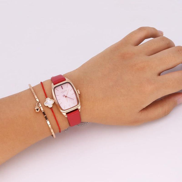 Planet Gates Women's Watch Japan Quartz Hours Fashion Wave-like Clock Leather Bracelet Modern Classic Girl Birthday Gift Julius Box