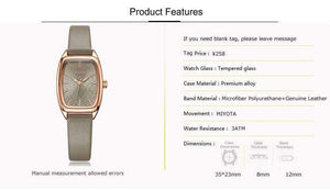 Planet Gates Women's Watch Japan Quartz Hours Fashion Wave-like Clock Leather Bracelet Modern Classic Girl Birthday Gift Julius Box