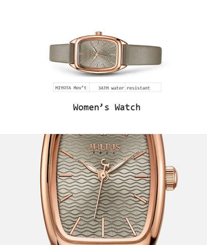 Planet Gates Women's Watch Japan Quartz Hours Fashion Wave-like Clock Leather Bracelet Modern Classic Girl Birthday Gift Julius Box