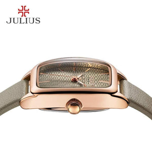 Planet Gates Women's Watch Japan Quartz Hours Fashion Wave-like Clock Leather Bracelet Modern Classic Girl Birthday Gift Julius Box