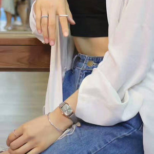 Planet Gates Women's Watch Japan Quartz Hours Fashion Wave-like Clock Leather Bracelet Modern Classic Girl Birthday Gift Julius Box