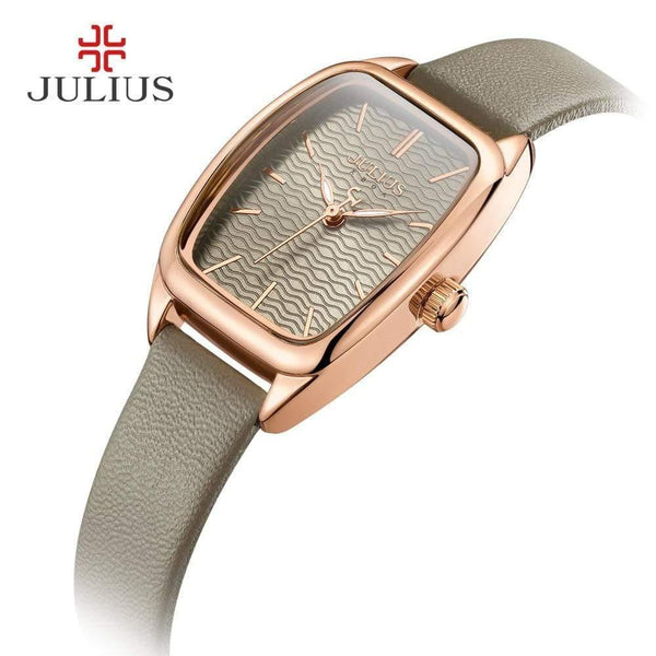 Planet Gates Women's Watch Japan Quartz Hours Fashion Wave-like Clock Leather Bracelet Modern Classic Girl Birthday Gift Julius Box