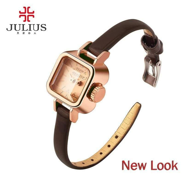 Planet Gates Women's Watch Japan Quartz Hours Fine Fashion Dress Bracelet Leather Lovely Mini Candy Square Cute Girl Gift Julius