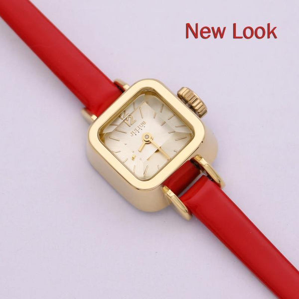 Planet Gates Women's Watch Japan Quartz Hours Fine Fashion Dress Bracelet Leather Lovely Mini Candy Square Cute Girl Gift Julius