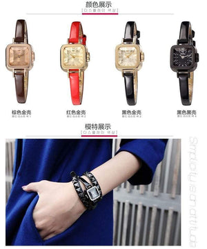 Planet Gates Women's Watch Japan Quartz Hours Fine Fashion Dress Bracelet Leather Lovely Mini Candy Square Cute Girl Gift Julius