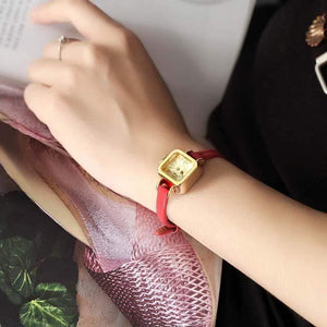 Planet Gates Women's Watch Japan Quartz Hours Fine Fashion Dress Bracelet Leather Lovely Mini Candy Square Cute Girl Gift Julius