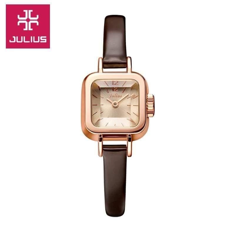 Planet Gates Women's Watch Japan Quartz Hours Fine Fashion Dress Bracelet Leather Lovely Mini Candy Square Cute Girl Gift Julius