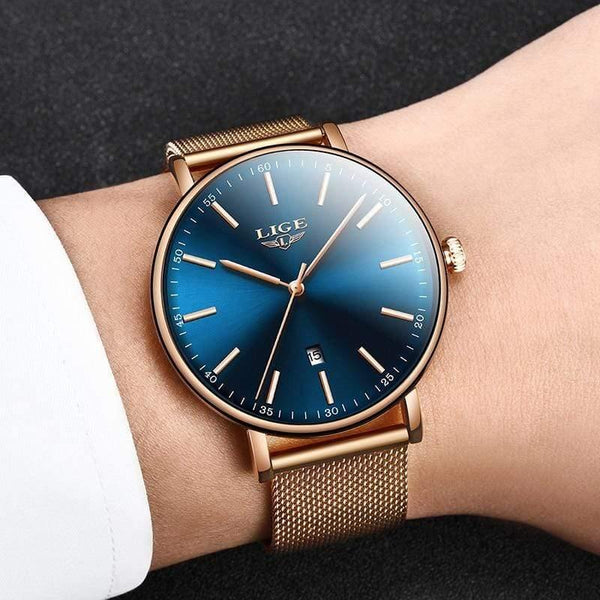 Planet Gates Women's Watch  Top Brand Luxury Women Fashion Casual All Steel Ultra-Thin Mesh Belt Quartz Clock Relogio Feminino+Box
