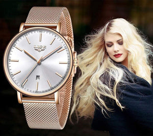 Planet Gates Women's Watch  Top Brand Luxury Women Fashion Casual All Steel Ultra-Thin Mesh Belt Quartz Clock Relogio Feminino+Box