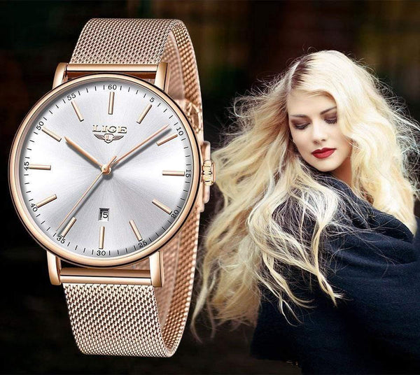 Planet Gates Women's Watch  Top Brand Luxury Women Fashion Casual All Steel Ultra-Thin Mesh Belt Quartz Clock Relogio Feminino+Box