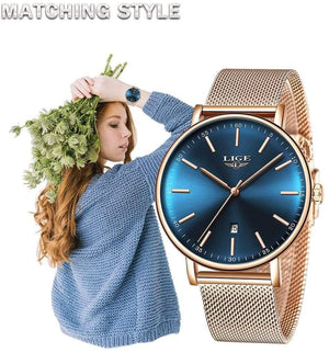 Planet Gates Women's Watch  Top Brand Luxury Women Fashion Casual All Steel Ultra-Thin Mesh Belt Quartz Clock Relogio Feminino+Box