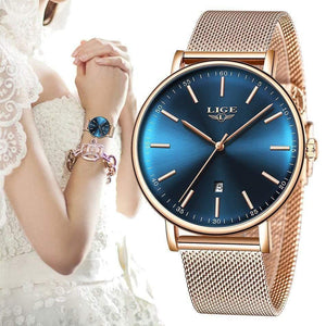 Planet Gates Women's Watch  Top Brand Luxury Women Fashion Casual All Steel Ultra-Thin Mesh Belt Quartz Clock Relogio Feminino+Box