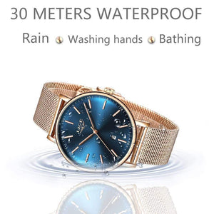 Planet Gates Women's Watch  Top Brand Luxury Women Fashion Casual All Steel Ultra-Thin Mesh Belt Quartz Clock Relogio Feminino+Box