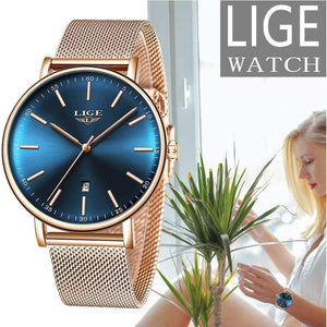 Planet Gates Women's Watch  Top Brand Luxury Women Fashion Casual All Steel Ultra-Thin Mesh Belt Quartz Clock Relogio Feminino+Box