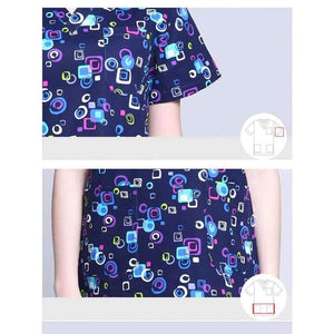 Planet Gates Women Scrub Top / S Hospital Clothing Man Woman Medical Scrub Top V Neck Printing Color Pet Doctors Operation Top Uniforms Top and Pant 2pcs