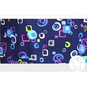 Planet Gates Women Scrub Top / S Hospital Clothing Man Woman Medical Scrub Top V Neck Printing Color Pet Doctors Operation Top Uniforms Top and Pant 2pcs