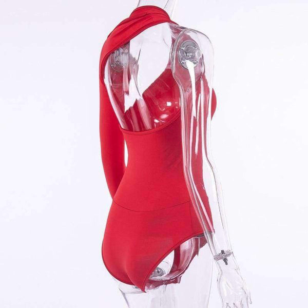 Planet Gates Women Sexy Bodysuits 2018 Autumn Winter Fashion Female Playsuits Backless Off Shoulder Asymmetry Club Jumpsuits For Women