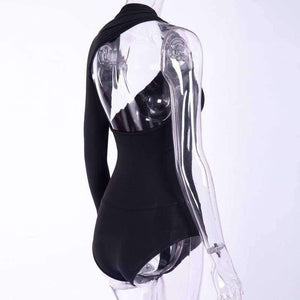Planet Gates Women Sexy Bodysuits 2018 Autumn Winter Fashion Female Playsuits Backless Off Shoulder Asymmetry Club Jumpsuits For Women