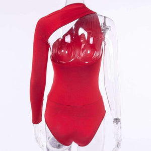 Planet Gates Women Sexy Bodysuits 2018 Autumn Winter Fashion Female Playsuits Backless Off Shoulder Asymmetry Club Jumpsuits For Women
