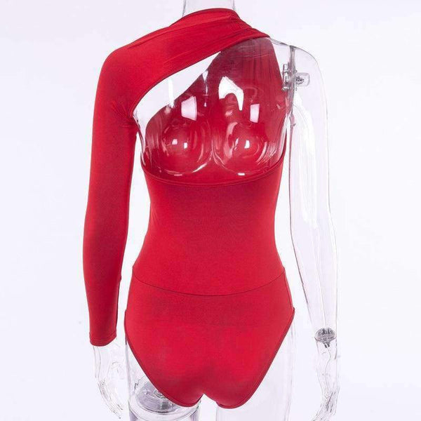 Planet Gates Women Sexy Bodysuits 2018 Autumn Winter Fashion Female Playsuits Backless Off Shoulder Asymmetry Club Jumpsuits For Women