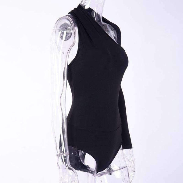 Planet Gates Women Sexy Bodysuits 2018 Autumn Winter Fashion Female Playsuits Backless Off Shoulder Asymmetry Club Jumpsuits For Women