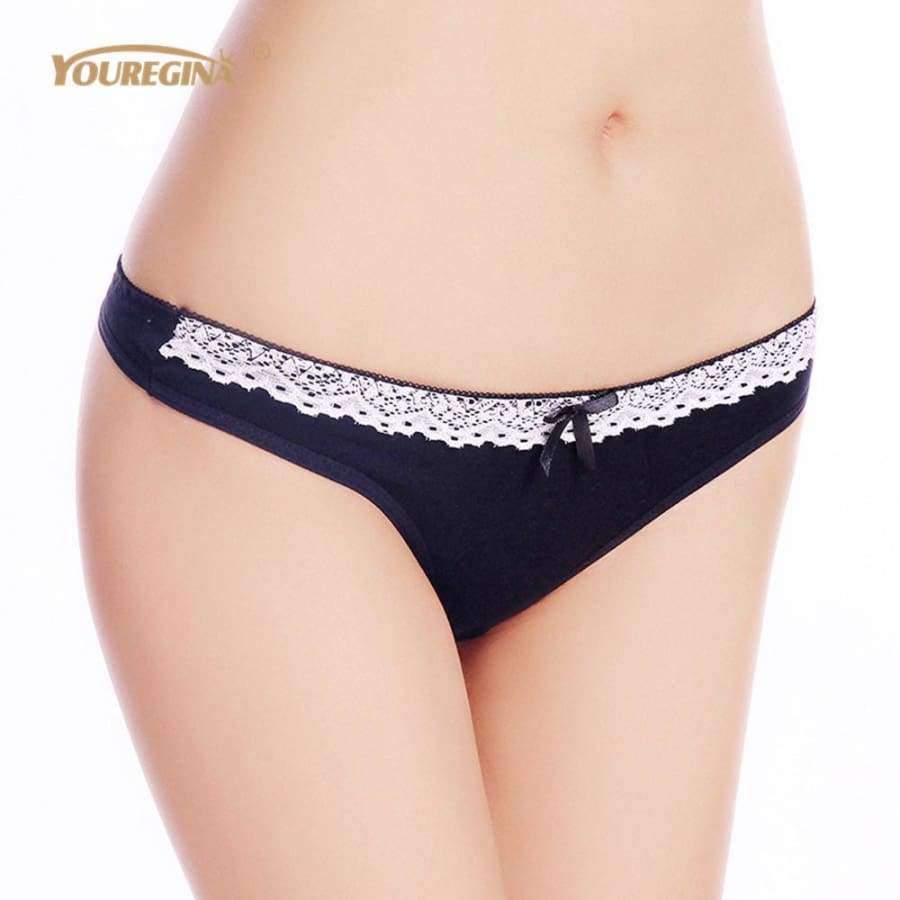 Planet Gates Women Sexy Lace Thongs G-strings Cotton Underwear Panties Ladies Knickers Lingerie for Women 6 pcs/lot