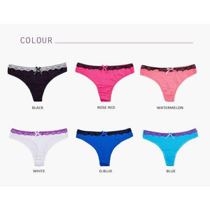Planet Gates Women Sexy Lace Thongs G-strings Cotton Underwear Panties Ladies Knickers Lingerie for Women 6 pcs/lot