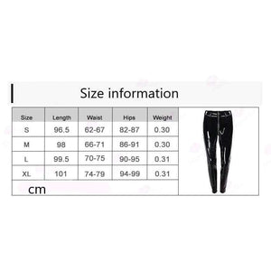 Planet Gates Women Sexy Shiny PU leather Leggings with Back Zipper Push Up Faux Leather Pants Latex Rubber Pants Jeggings Black Red