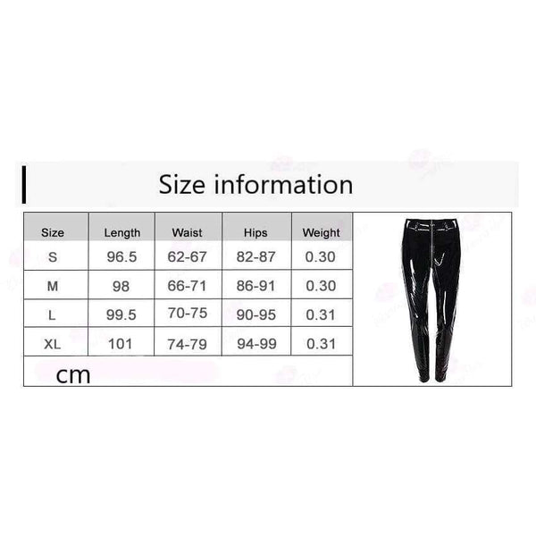 Planet Gates Women Sexy Shiny PU leather Leggings with Back Zipper Push Up Faux Leather Pants Latex Rubber Pants Jeggings Black Red