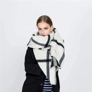 Planet Gates Women Shawls Stoles Winter Warm Scarf Luxury Brand Soft Fashion Thicken Plaid Wraps Wool Cashmere Scarves for Women