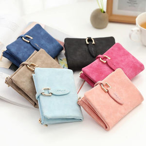 Planet Gates Women Short Purses Vintage PU Leather Lady Snap Fastener Short Clutch Wallet Small Matte Women Wallet Female Purse