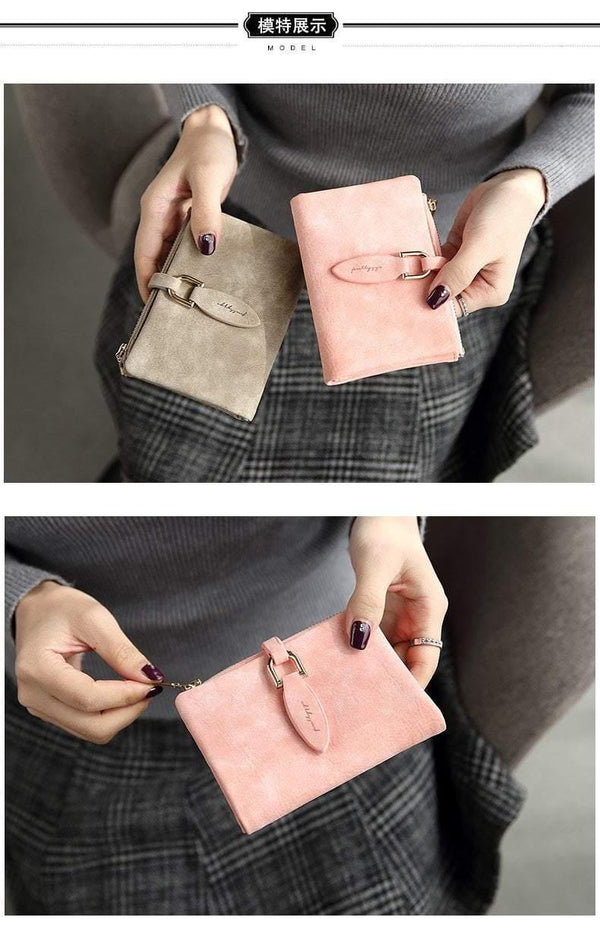 Planet Gates Women Short Purses Vintage PU Leather Lady Snap Fastener Short Clutch Wallet Small Matte Women Wallet Female Purse