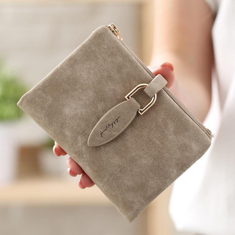 Planet Gates Women Short Purses Vintage PU Leather Lady Snap Fastener Short Clutch Wallet Small Matte Women Wallet Female Purse