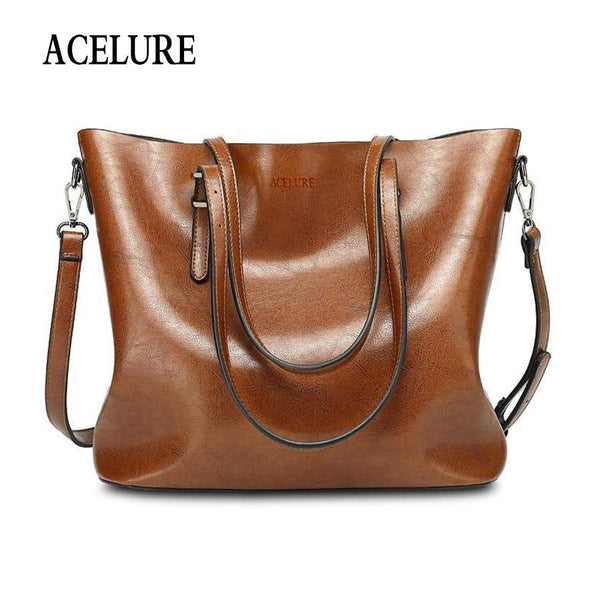Planet Gates Women Shoulder Bag Fashion Women Handbags Oil Wax Leather Large Capacity Tote Bag Casual Pu Leather women Messenger bag