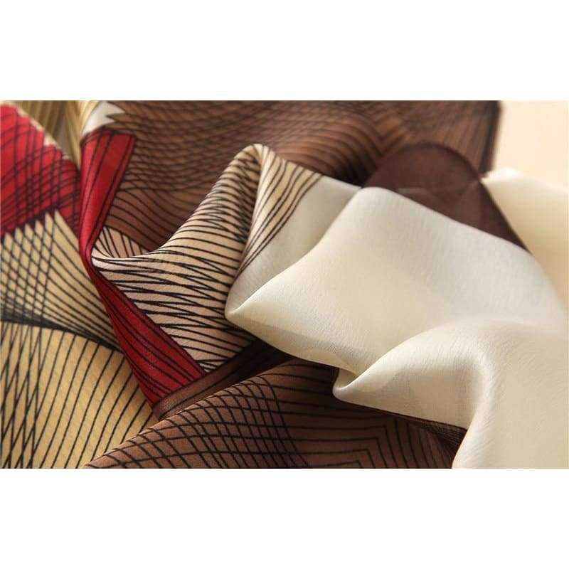 Planet Gates Women Silk Scarf Geometric Large Shawl Soft Blanket Wrap Fashion Luxury Print Foulard