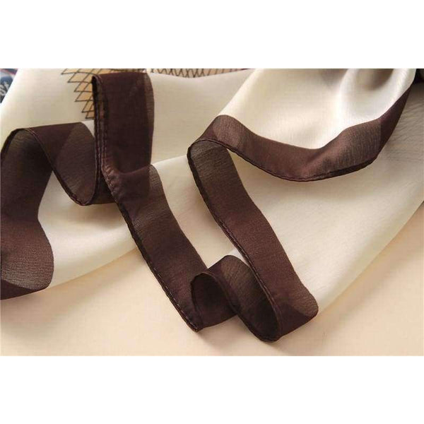 Planet Gates Women Silk Scarf Geometric Large Shawl Soft Blanket Wrap Fashion Luxury Print Foulard