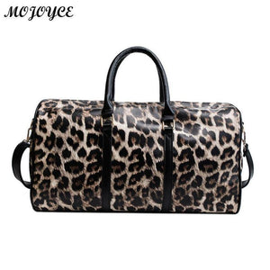 Planet Gates Women Sling Shoulder Handbag Large Capacity Leopard Crossbody Travel Bags PU Leather Weekend Duffel Messenger Bag Bolsas